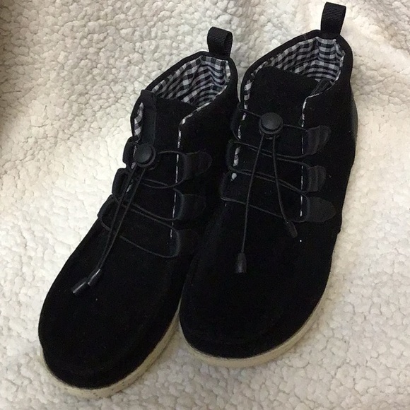 BLACK DRAWCORD ANKLE BOOT 39 - Picture 2 of 9